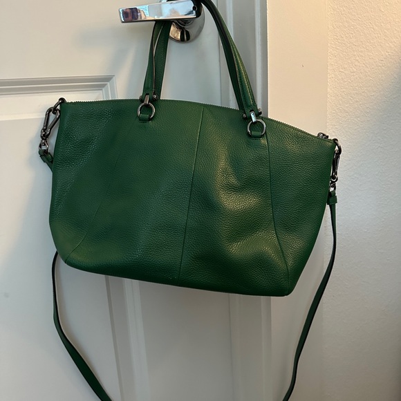 Coach Green Pebbled Leather Prairie Satchel Bag, Style 34340, Kelly Green - Picture 2 of 8